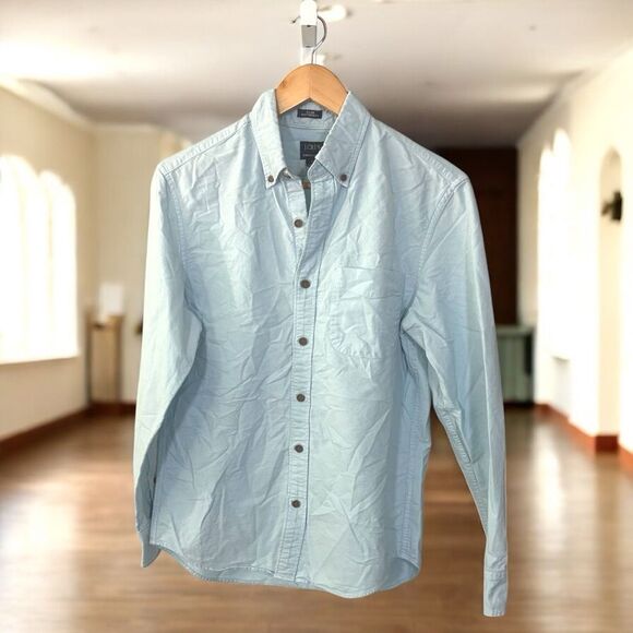 J CREW Light Blue Men's Shirt garment dye men’s small blue button down - Picture 5 of 5